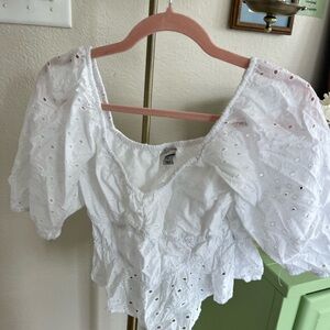 White Eyelet Women's Top